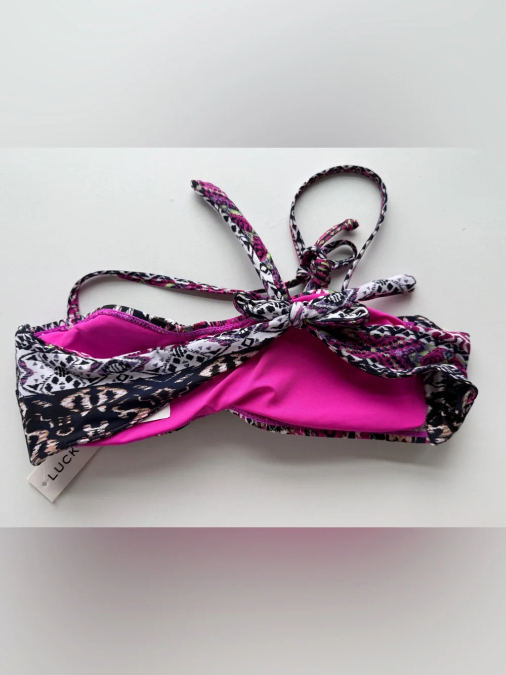 Lucky Brand Printed Bandeau Boho Bikini Top NWT Size Small - Picture 4 of 4